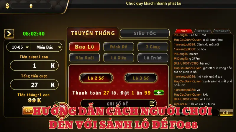 Hướng dẫn cách người chơi đến với sảnh lô đề Fo88